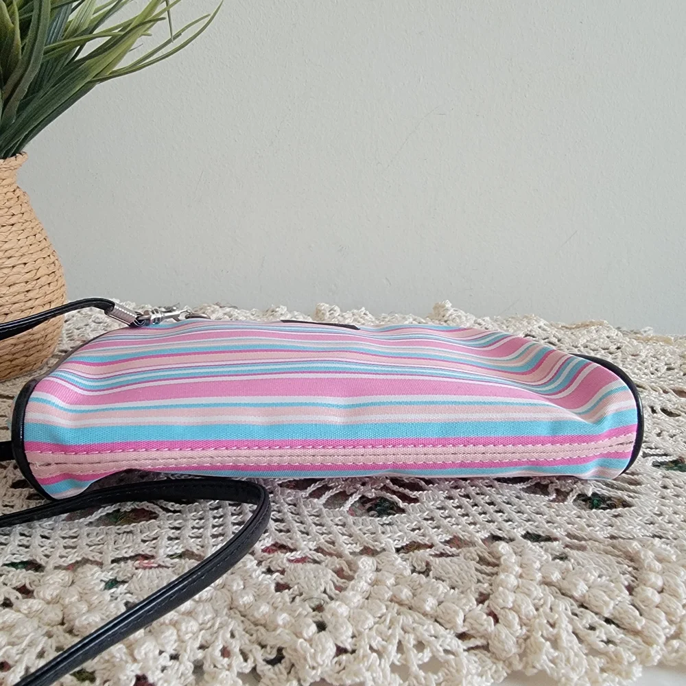 Kate Spade Pink and Blue Striped Shoulder Bag Set